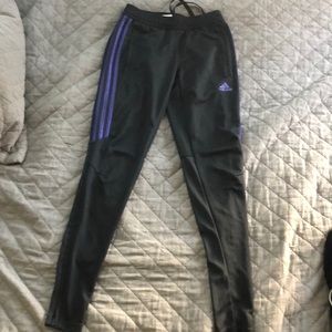 Adidas purple and black sweats